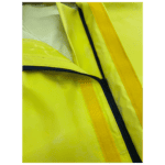 Close-up of the zipper and velcro on the Neoflex Yellow 744-100j coverall.